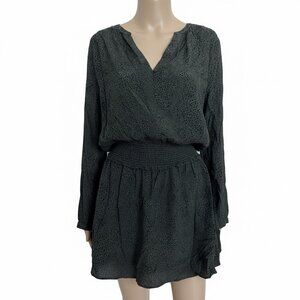 Rails Long Sleeve Animal Print Lightweight Mini Dress - M